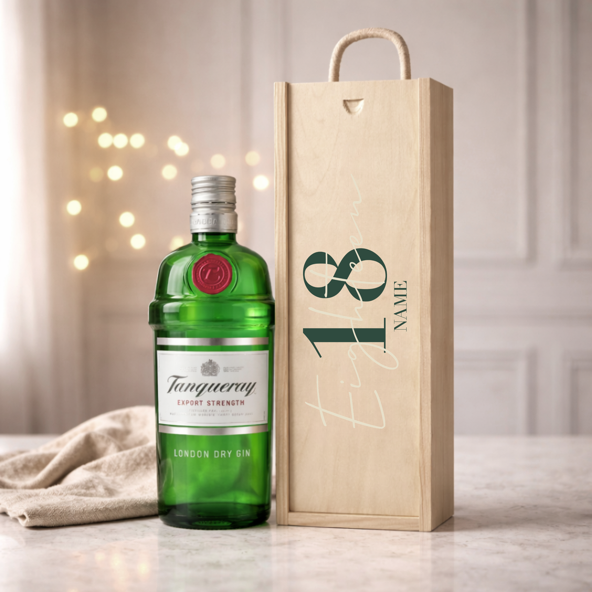 Personalised 18th Birthday Gin Gift Set – 70cl with Personalised Lid