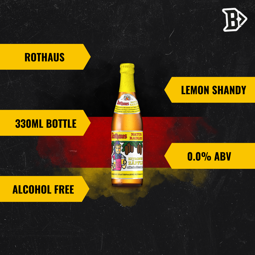 Rothaus Alcohol Free Lemon Natur Radler Zitronen Zapfle 330ml Bottles -  0.0% ABV (12 Pack)