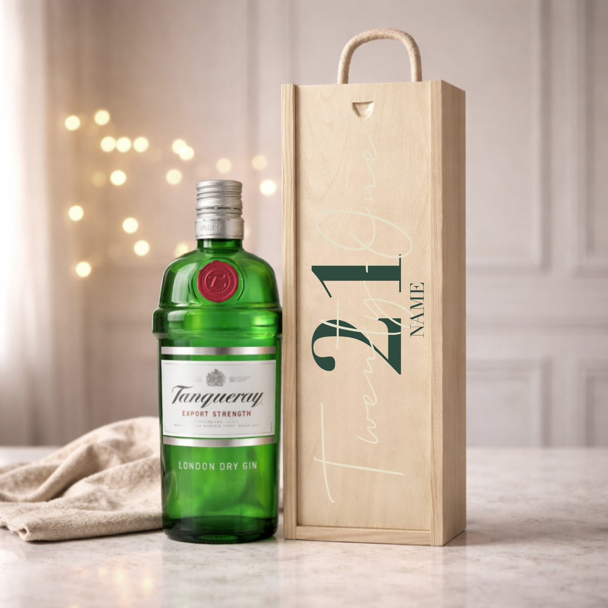 Personalised 21st Birthday Gin Gift Set – 70cl with Personalised Lid