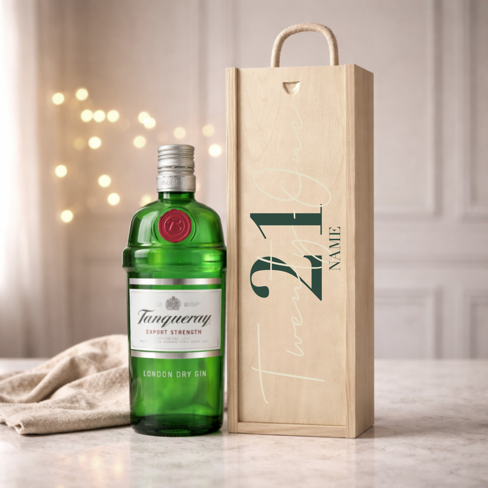 Personalised 21st Birthday Gin Gift Set – 70cl with Personalised Lid