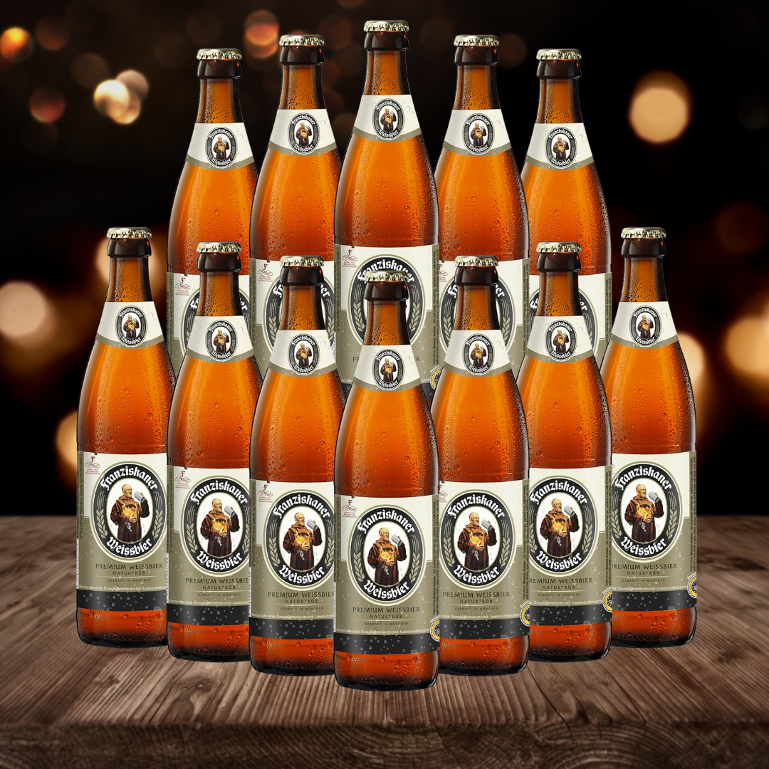 Franziskaner German Hefe-Weissbier 500ml Bottles - 5.0% ABV (12 Pack)