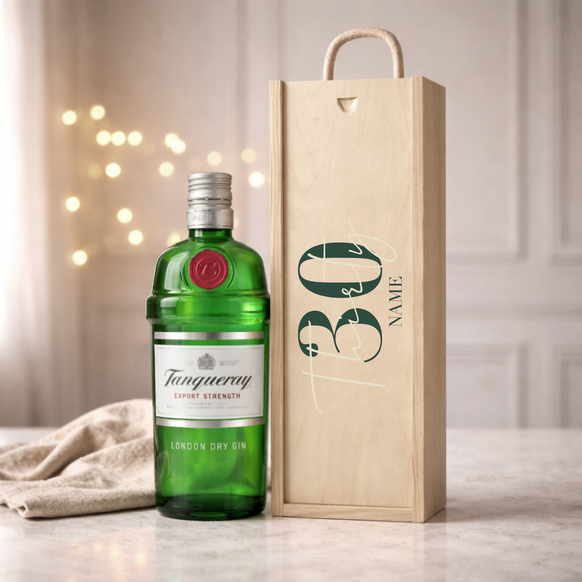 Personalised 30th Birthday Gin Gift Set – 70cl with Personalised Lid