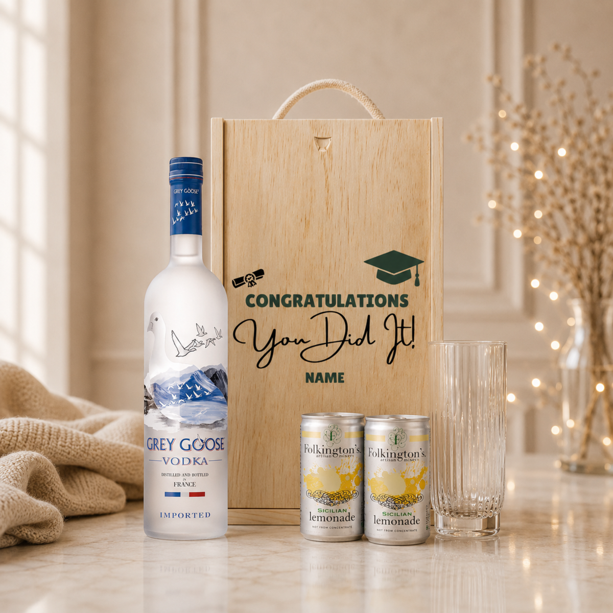Personalised Graduation Spirit Gift Set – Premium Spirits Selection with Personalised Lid
