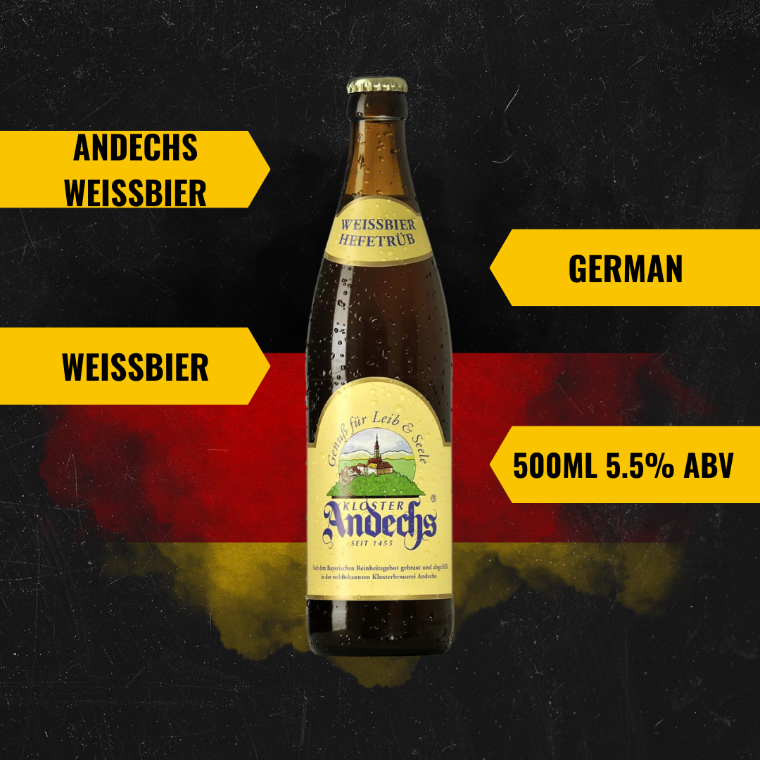 Andechs Weissbier Hell German Wheat Beer 500ml Bottles - 5.5% ABV (12 Multipack)