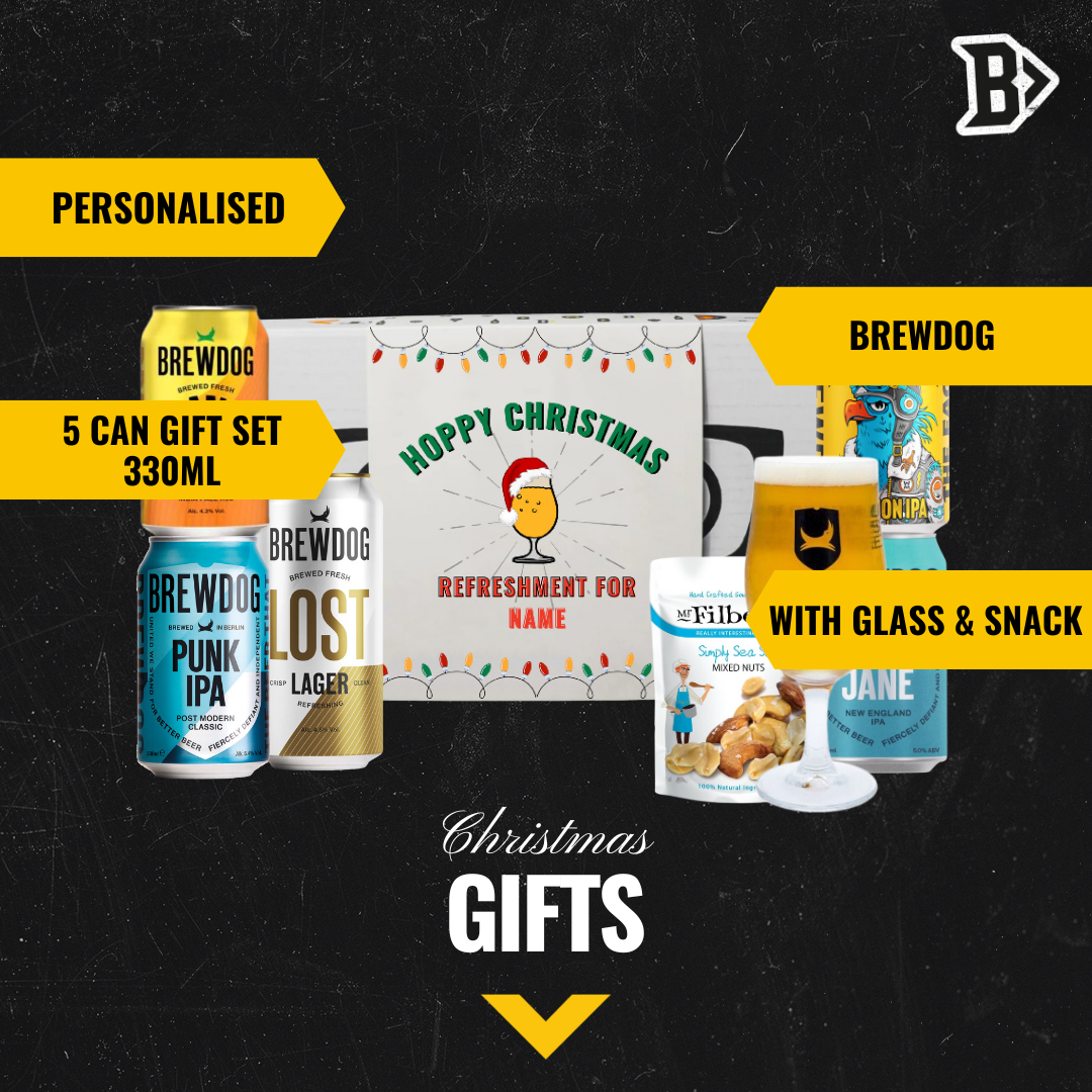 Personalised Brewdog Christmas Craft Beer Gift Set - IPA, Pale Ale & Lager (5 x 330ml)