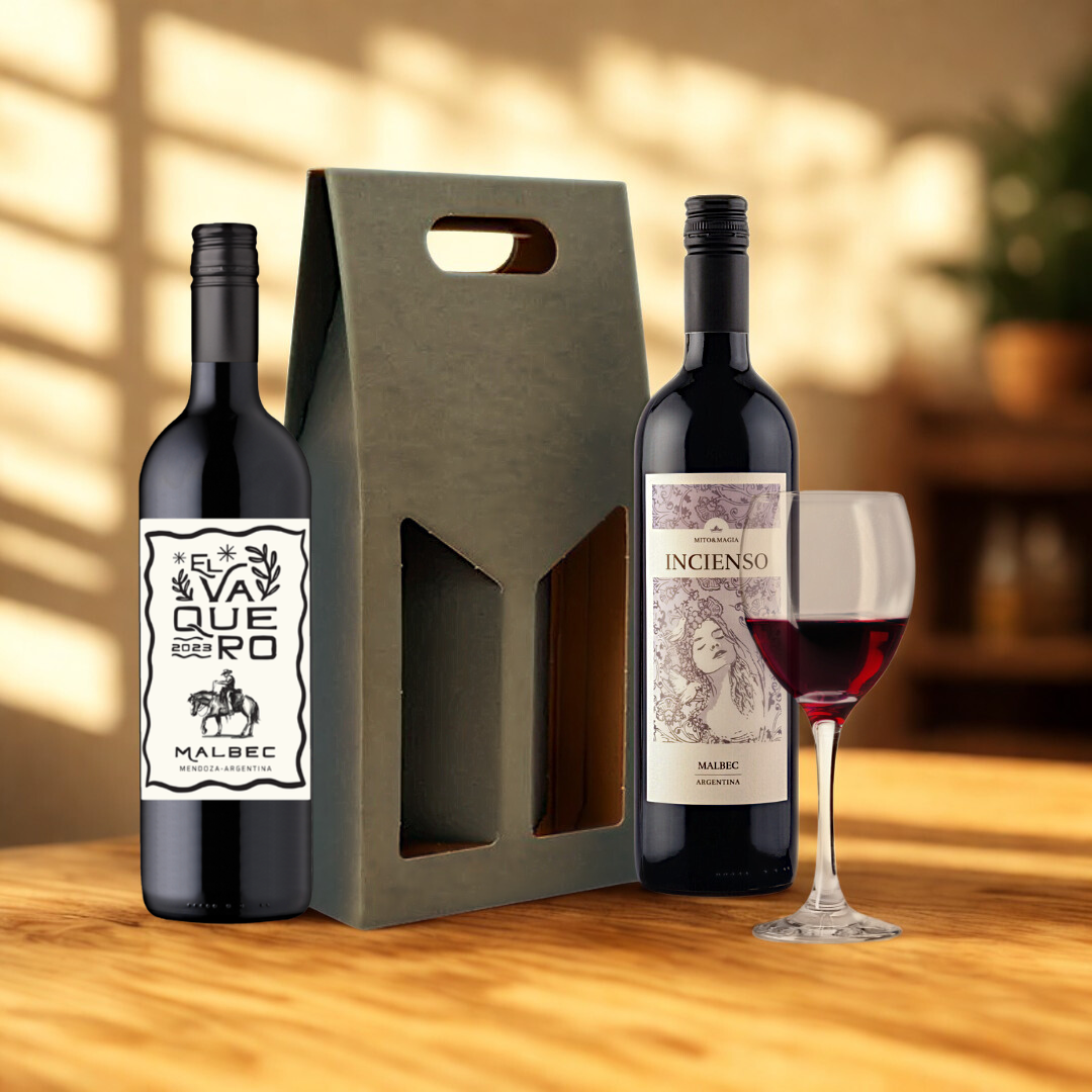 Malbec Argentina Classic Red Wine Gift Set Collection – El Vaquero &amp; Incienso (2 x 75cl) in Gift Box