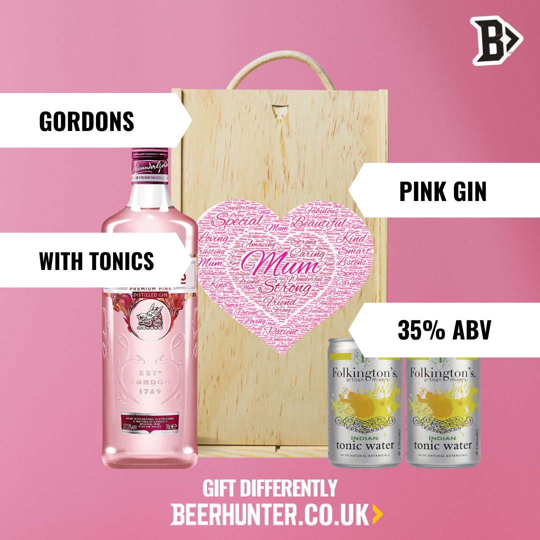 Mum Gordon's Pink Gin Gift Set with Folkington's Tonics (70cl)