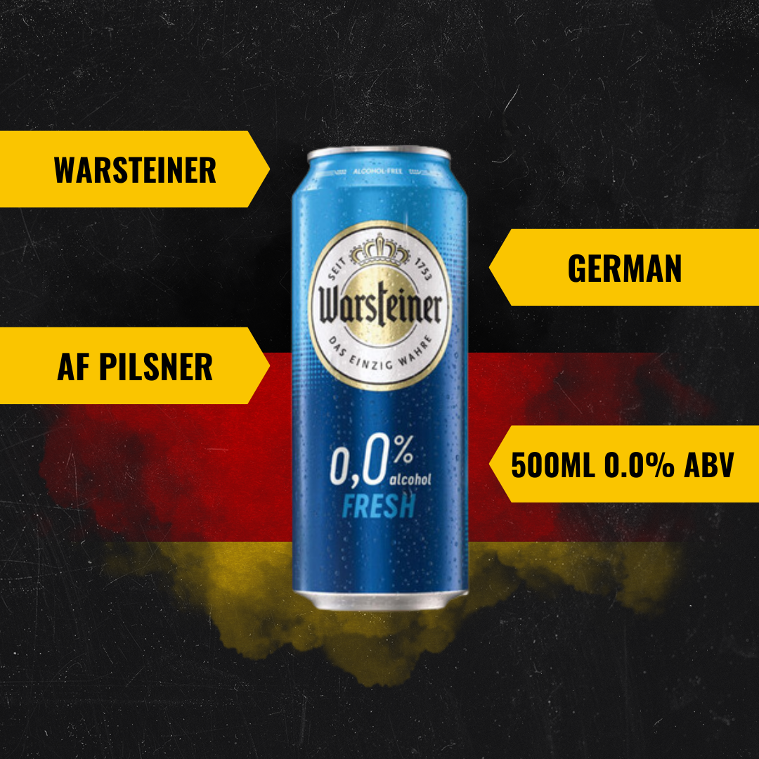 Warsteiner Fresh German Alcohol Free Pilsner 500ml Cans - 0.0% ABV (12 Multipack)