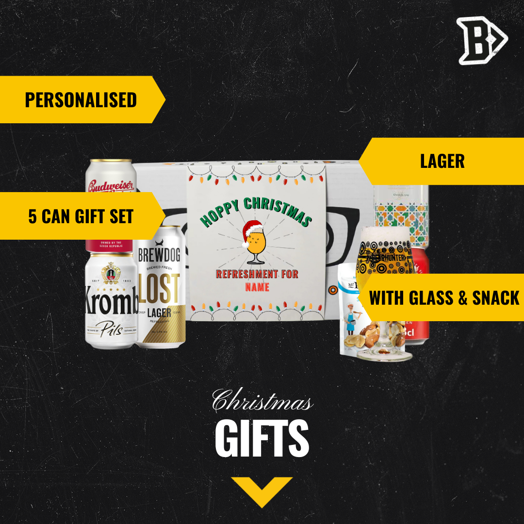 Personalised Premium Lager Christmas Craft Beer Gift Set - IPA, Pale Ale & Lager (5 x 330ml)