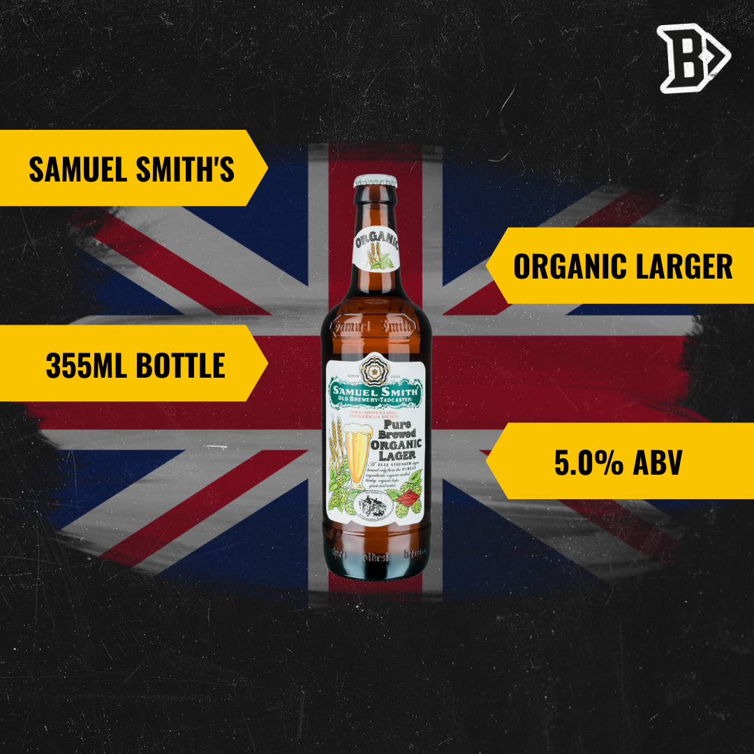 Sam Smiths British Pure Brewed Organic Lager 550ml Bottles - 5.00% ABV (12 Pack) - BEERHUNTER