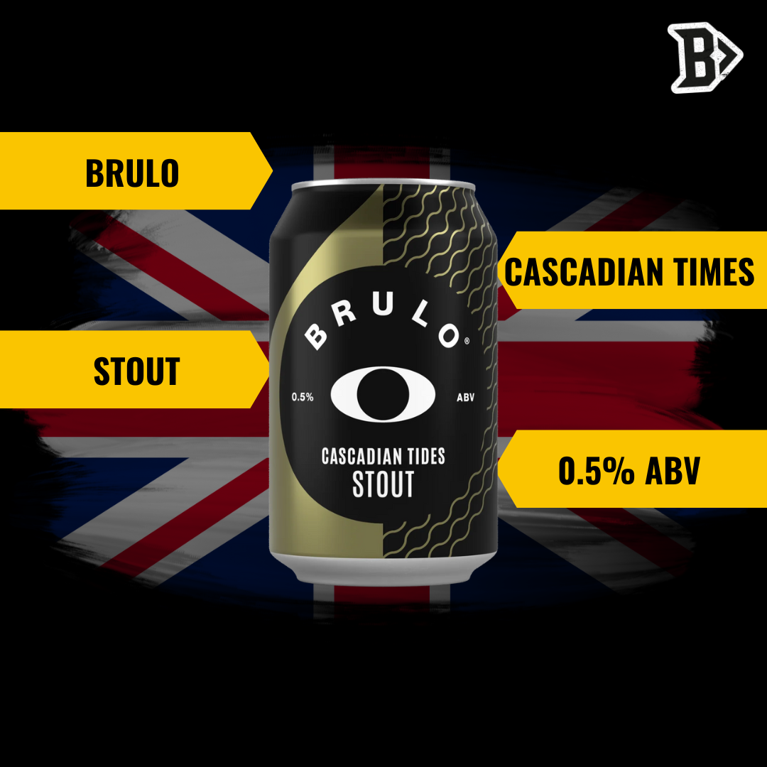 Brulo CASCADIAN TIDES British Alcohol Free Stout 330ml Cans – ABV 0.0% (12 Pack) - BBE November 2025