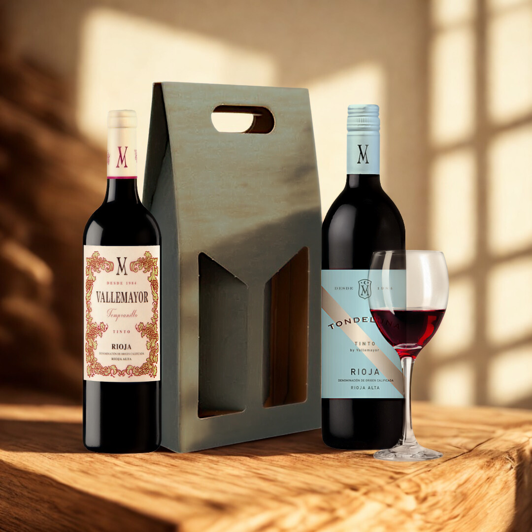 Rioja Classic Spanish Red Wine Gift Set Collection – Tondeluna &amp; Vallemayor (2 x 75cl)