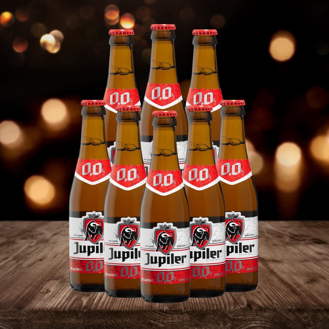 Jupiler Belgian Alcohol Free Beer 250ml Bottles - 0.0% ABV (12 Pack)