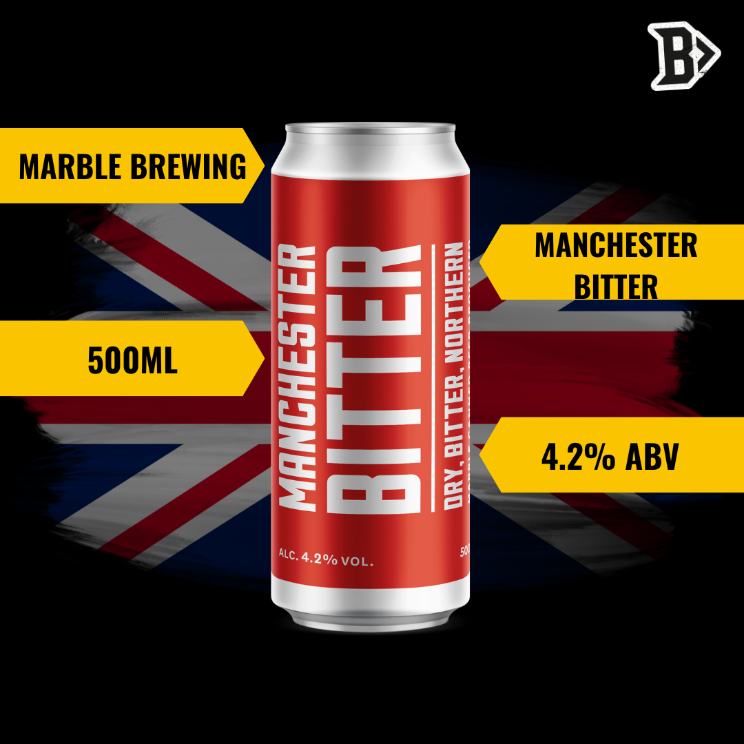 Manchester BITTER English Bitter 500 ml Cans – ABV 4.2% (12 Pack)