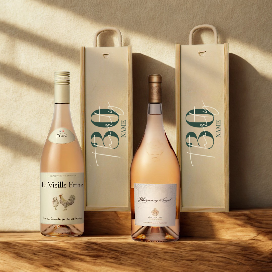 Personalised 30th Birthday Rosé Wine Gift Set – 75cl with Personalised Lid