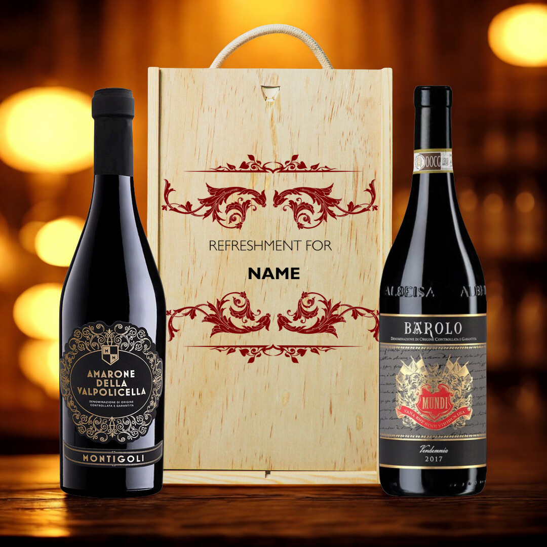 Personalised Luxury Barolo Mundi Red Wine Gift Set – 75cl | 14.5% ABV