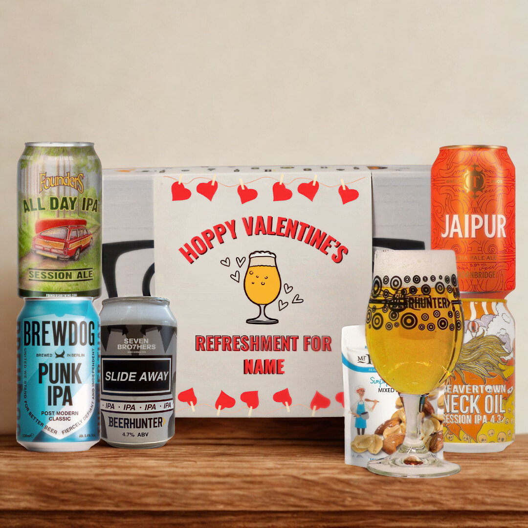 Personalised IPA Hoppy Valentine's Craft Beer Gift Set – (5 x 330ml)