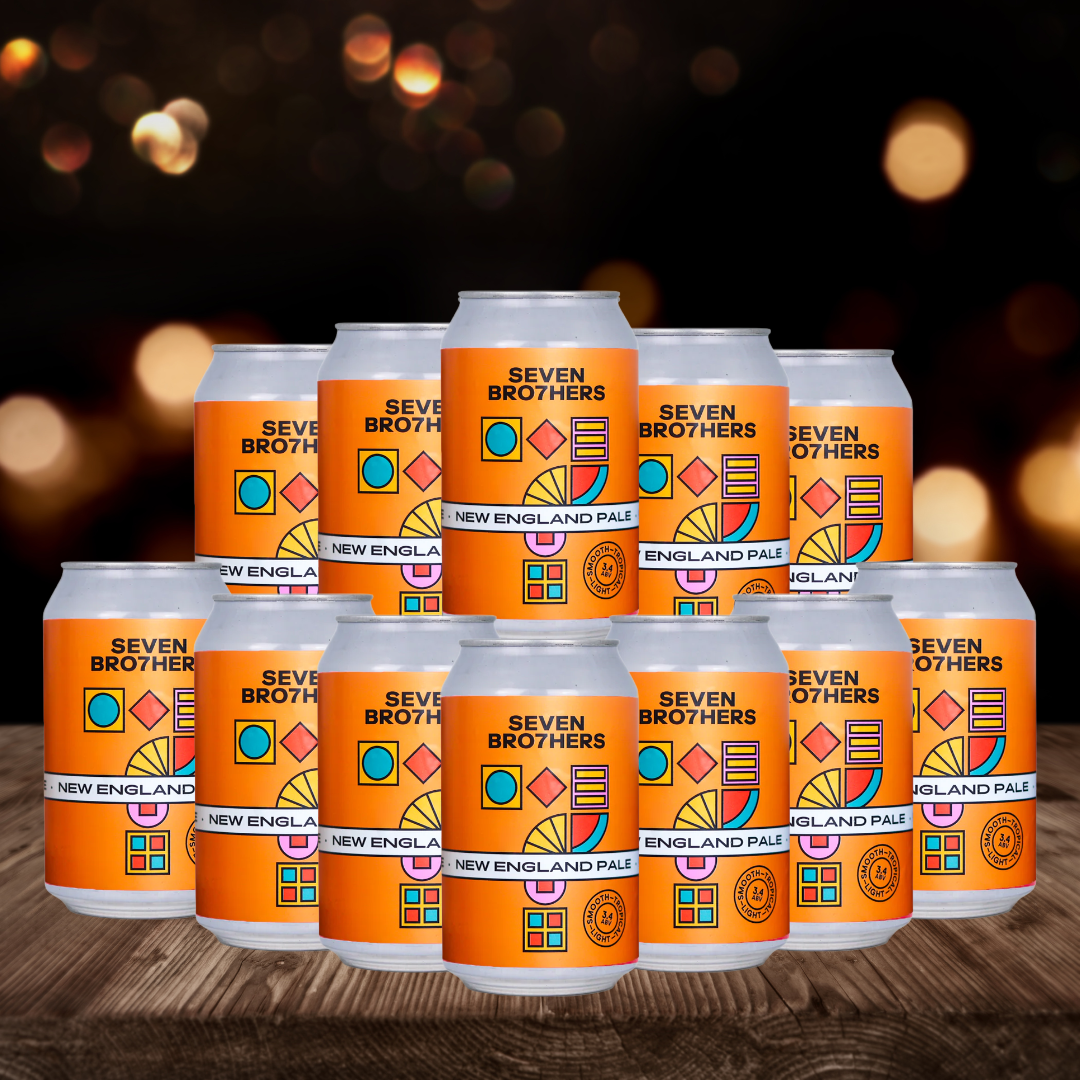 Seven Brothers NEW ENGLAND PALE British New England-Style Session Pale Ale 330 ml Cans – ABV 3.4% (12 Pack)