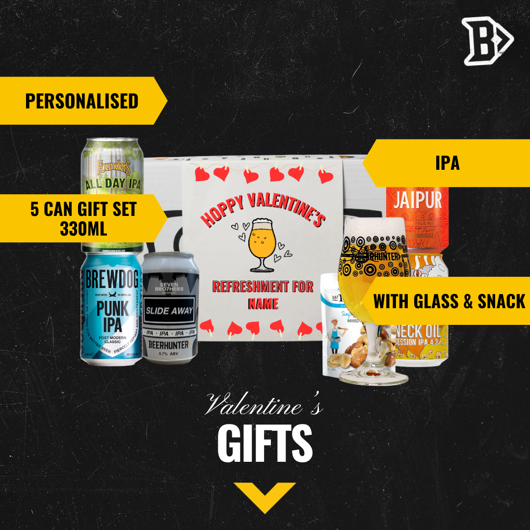 Personalised IPA Hoppy Valentine's Craft Beer Gift Set – (5 x 330ml)