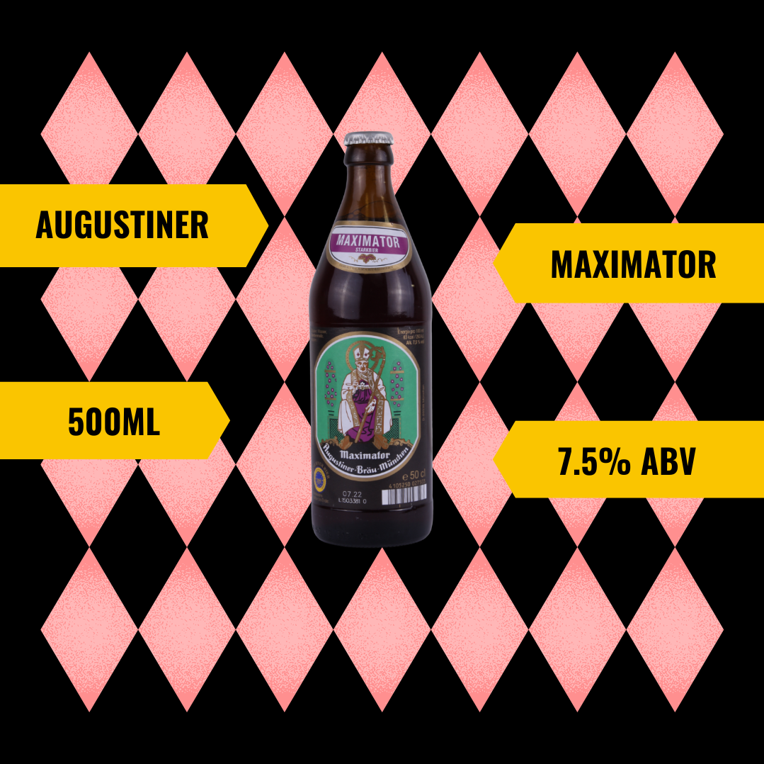 Augustiner Maximator German Doppelbock Lager 500ml Bottles – 7.5% ABV (12 Multipack)