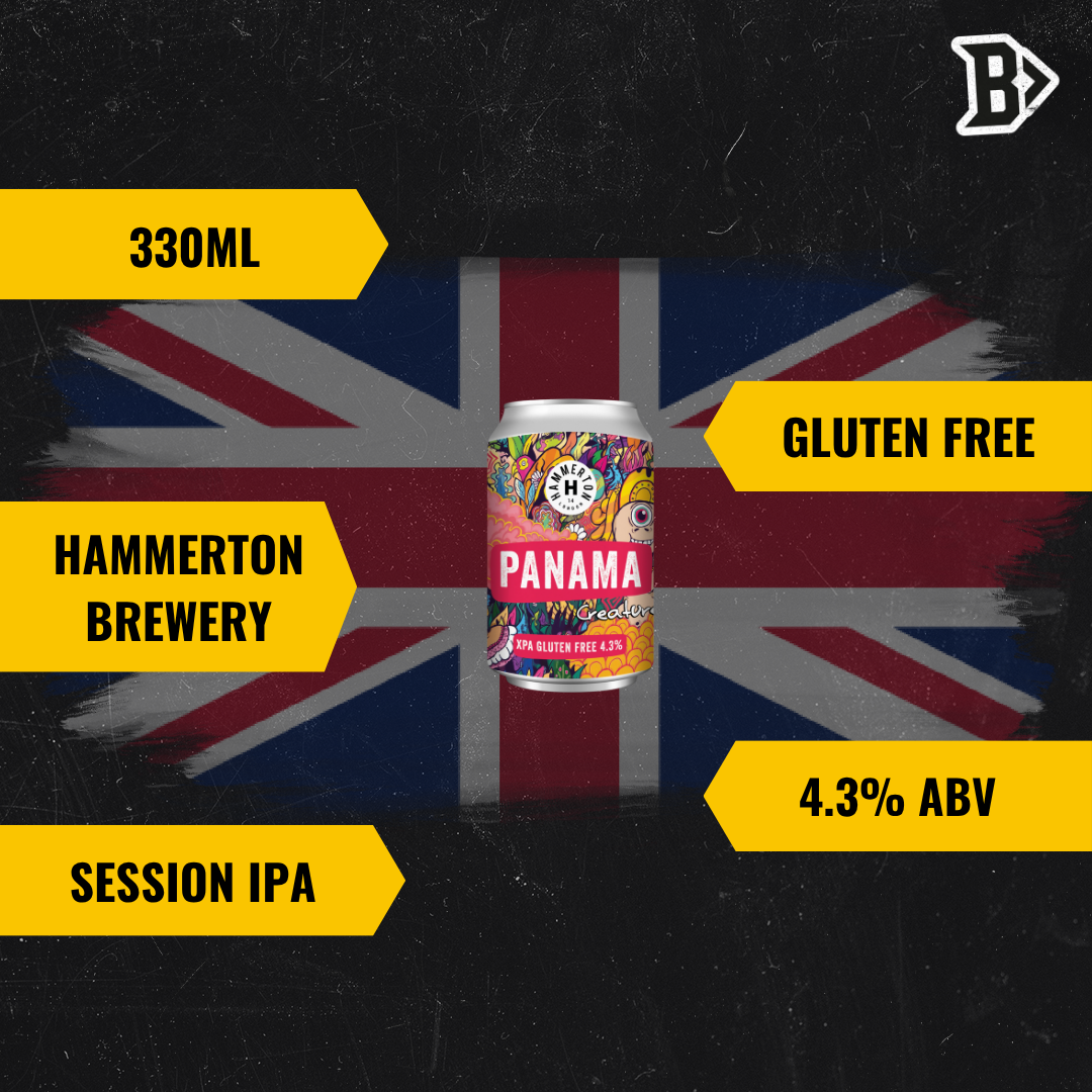 Hammerton Brewery British Gluten Free Session IPA Panama Creature 330ml Cans- 4.3% ABV (8 Pack)