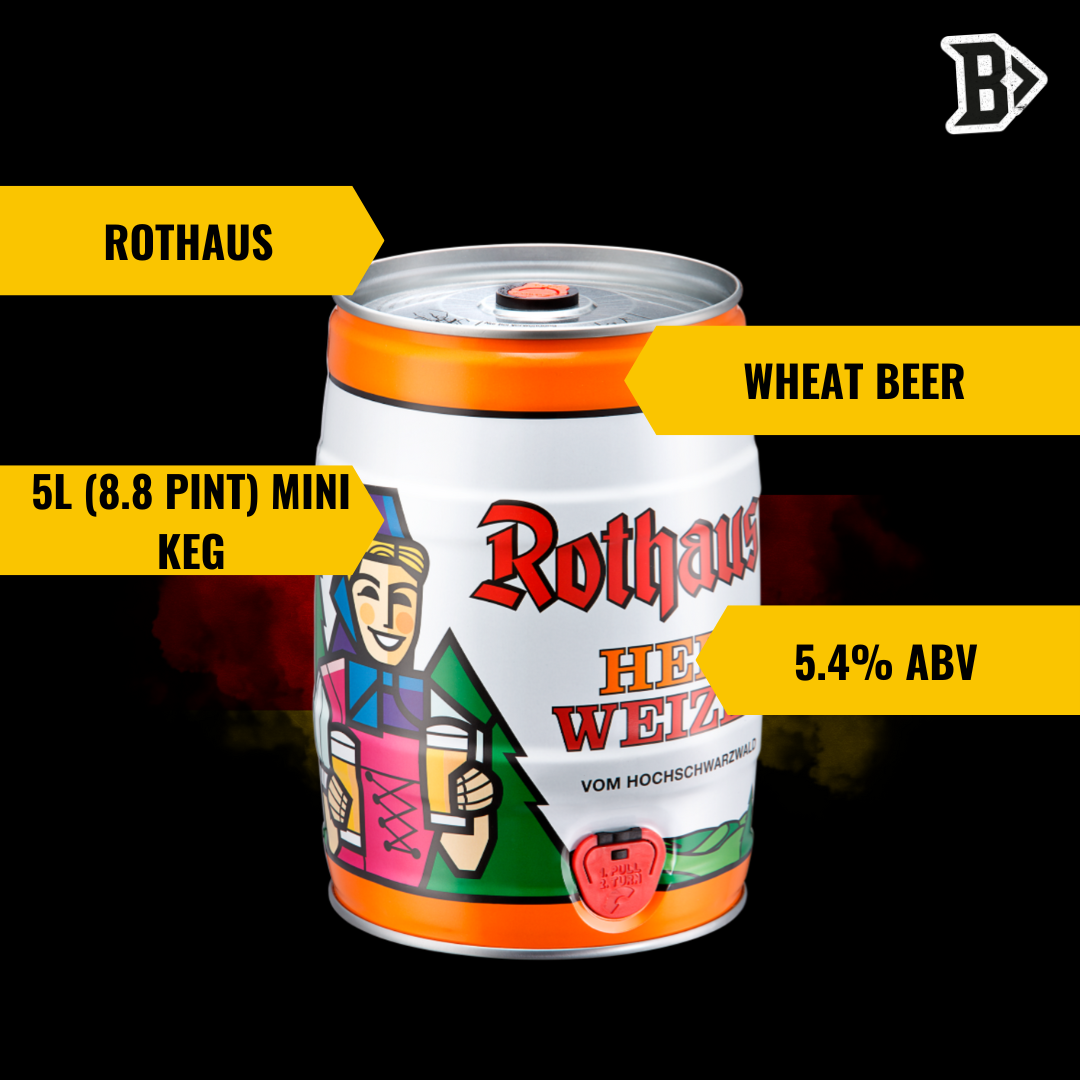 Rothaus Wheat Beer (Rothaus Hefeweizen) 5.4% 5 Litre (8.8 Pint) Mini Keg