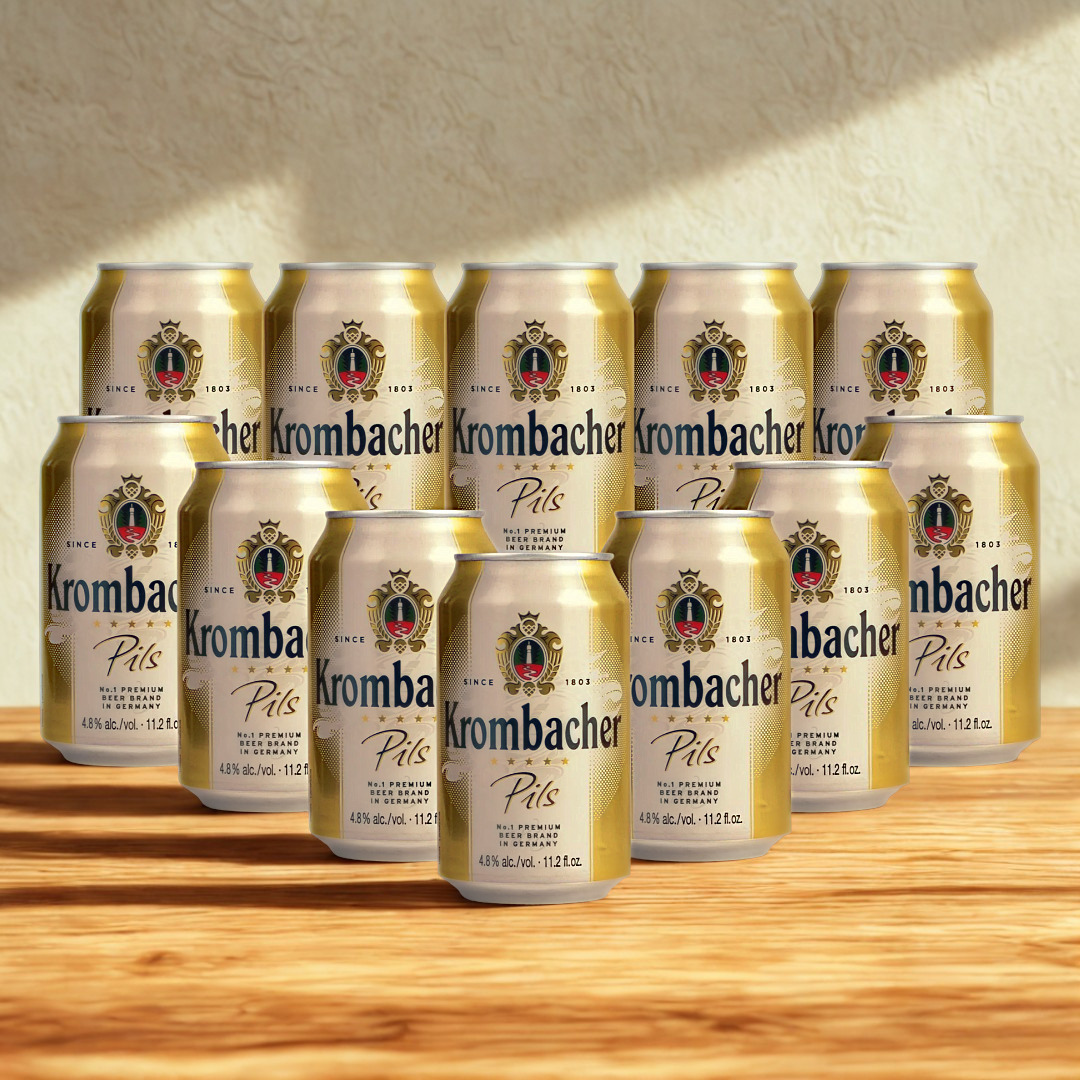 Krombacher Pils German Premium Lager 330ml Cans (Multipack) - 4.8% ABV