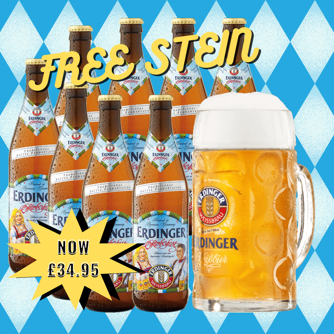 Erdinger Oktoberfest Beer 500ml Bottles with FREE Erdinger Stein - 5.7% ABV (8 Pack)