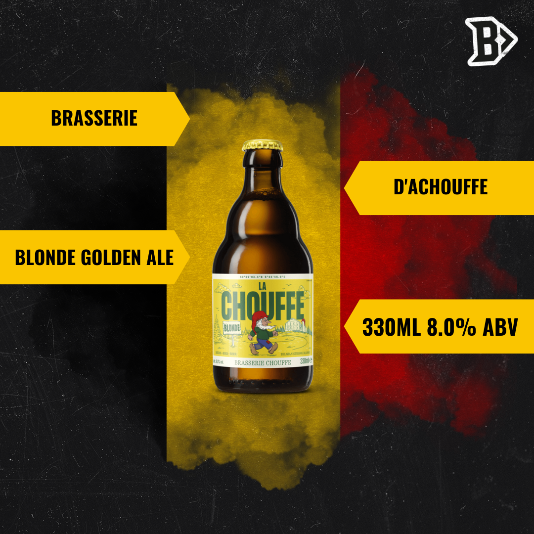 Brasserie d’Achouffe La Chouffe Belgian Blond Beer 330ml Bottles - 8.0% ABV (Multipack)
