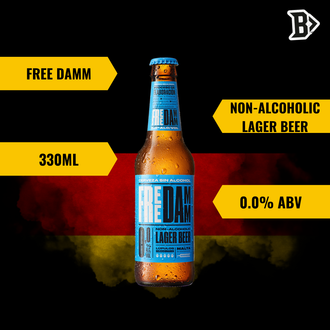 Free DAMM Spanish Alcohol Free Lager 330 ml Bottles – ABV 0.0% (12 Pack)