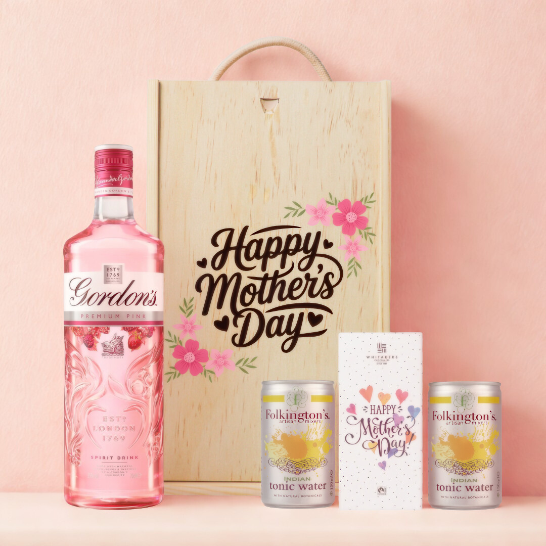 Gordon's Pink Gin Mother’s Day Gift Box with Folkington’s Tonics &amp; Chocolate
