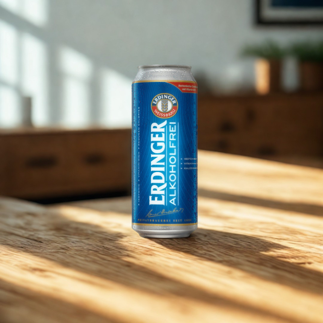 Erdinger Alkoholfrei German Alcohol Free Wheat Beer Cans - 0.5% ABV (Multipack)