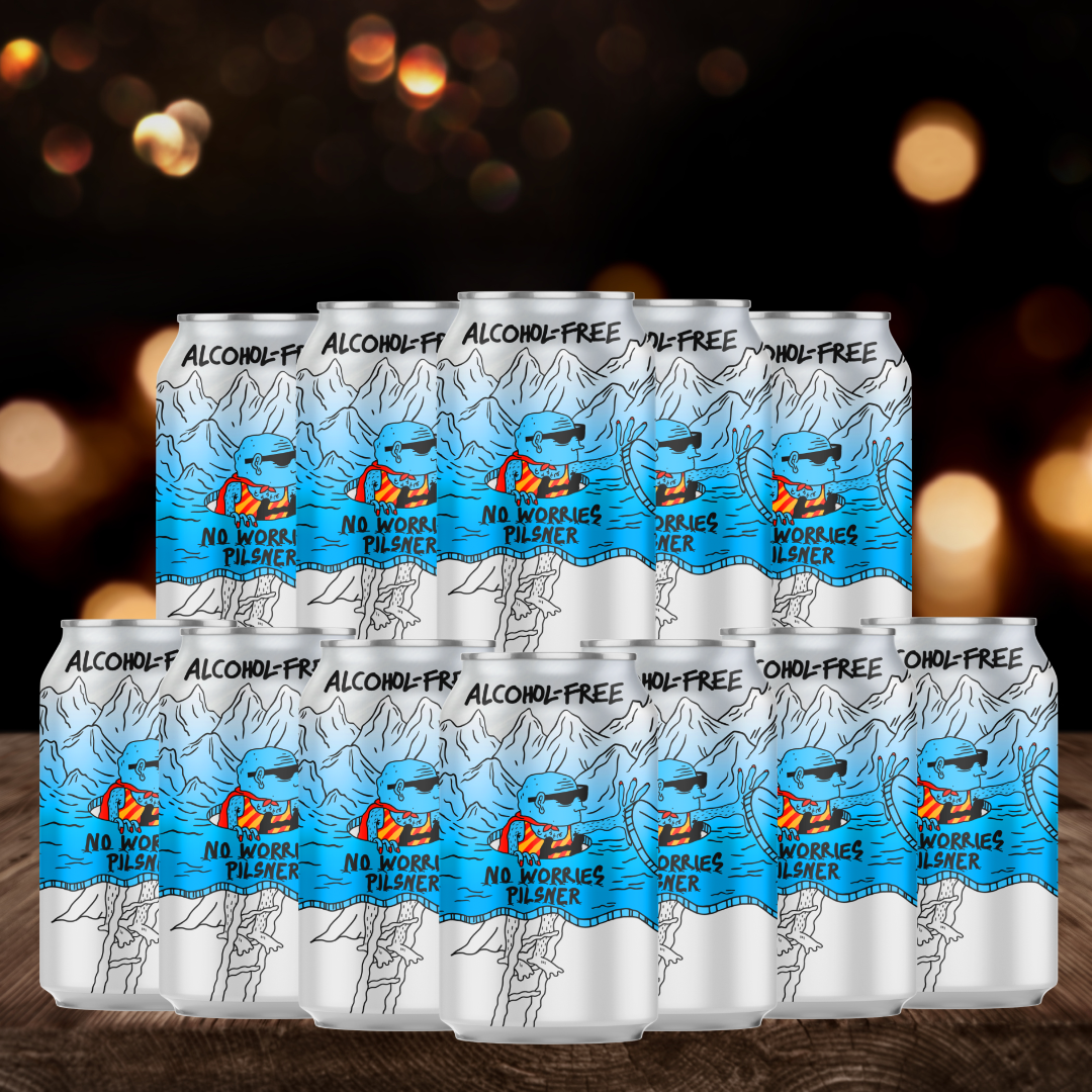 Lervig NO WORRIES PILS British Alcohol Free Pilsner 330ml Cans – ABV 0.0% (12 Pack)