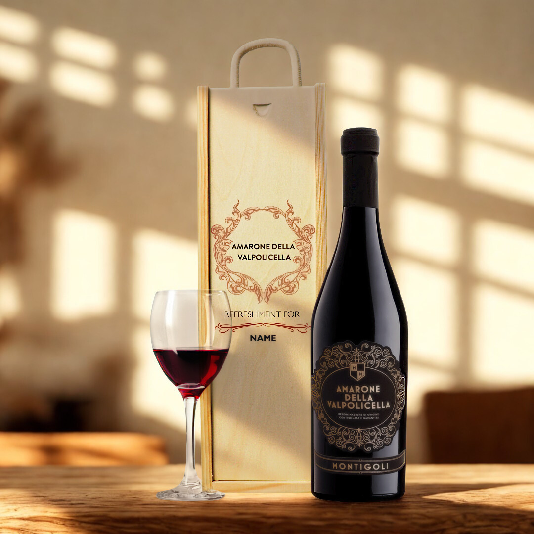 Personalised Montigoli Amarone della Valpolicella Red Wine Gift Set – 75cl
