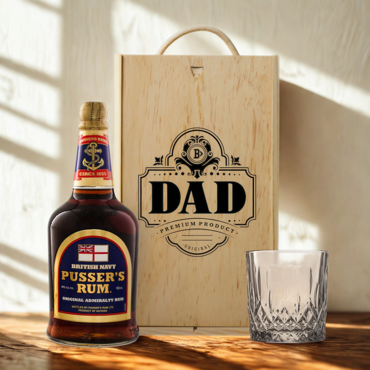 Best Dad Rum Gift Set with Glass – Premium Rum Selection 70cl (Choose Kraken, Bumbu, Bacardi &amp; More)