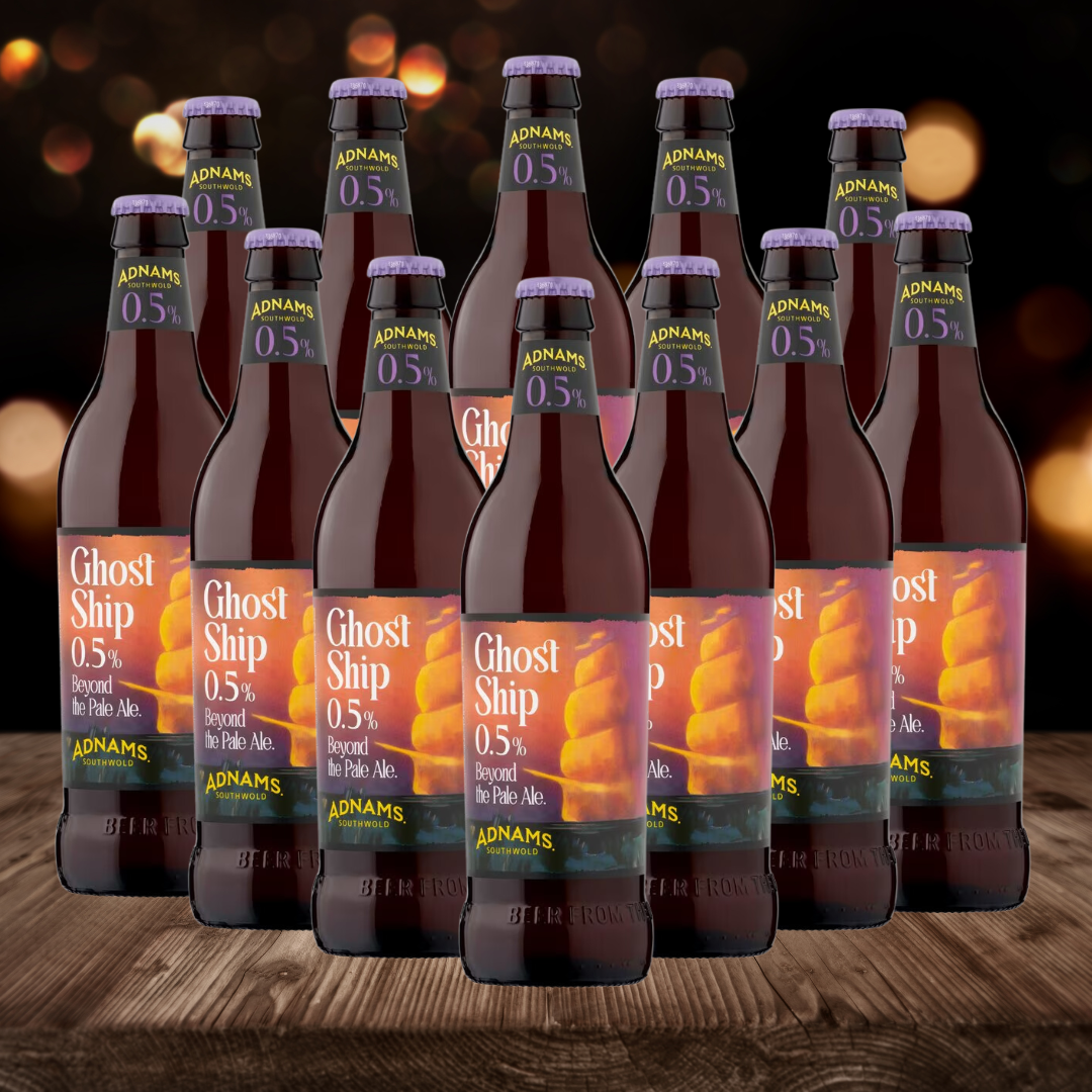 Adnams Ghost Ship Alcohol Free Pale Ale 500ml Bottles – 0.5% ABV (12 Pack)  - BEERHUNTER