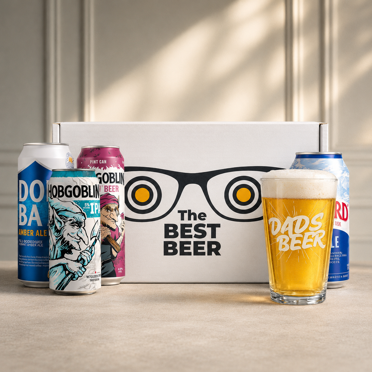 Ale “Best Dad” Gift Set – Doom Bar, Hobgoblin &amp; Shipyard with Dad’s Beer Glass