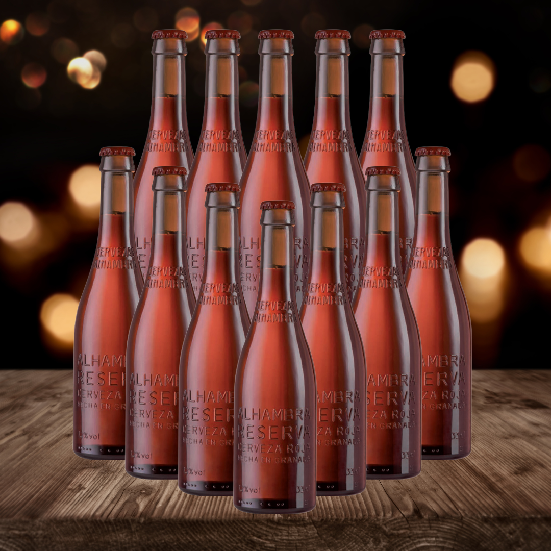 Alhambra Reserva Roja Spanish Bock Beer 330ml Bottles - 7.2% ABV (12 Pack)