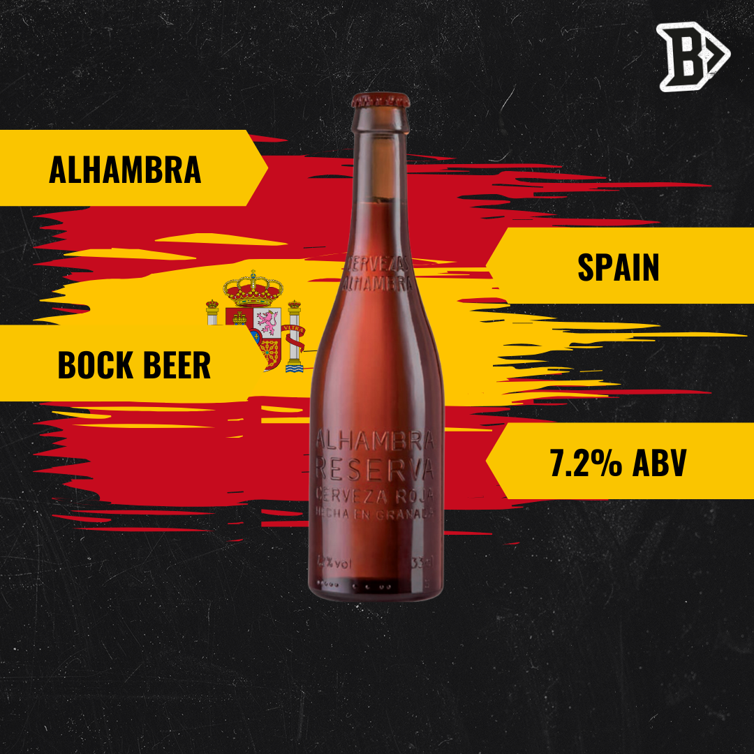 Alhambra Reserva Roja Spanish Bock Beer 330ml Bottles - 7.2% ABV (12 Pack)