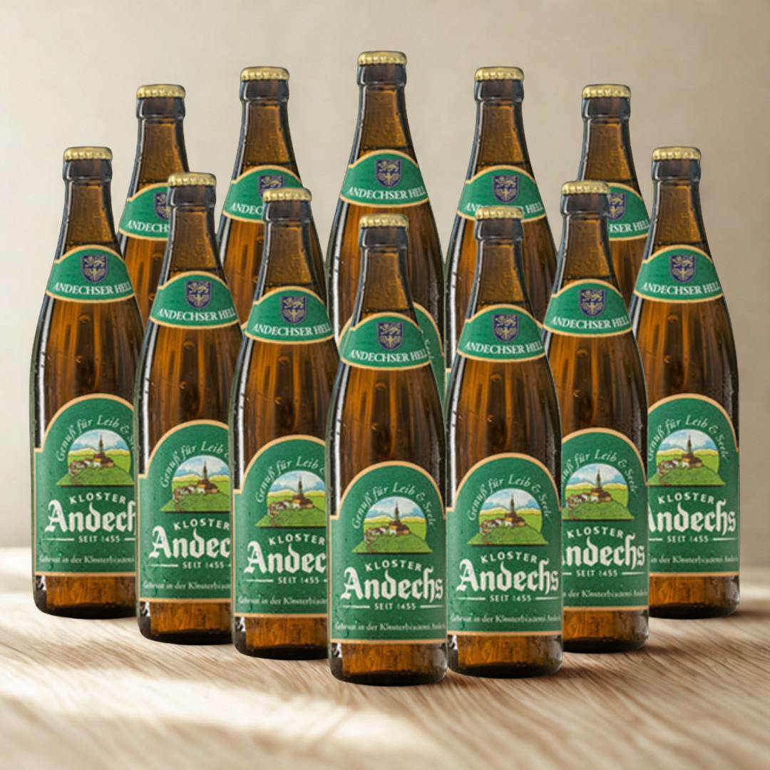 Andechs Andechser Hell German Lager 500ml Bottles - 4.8% ABV (12 Pack)