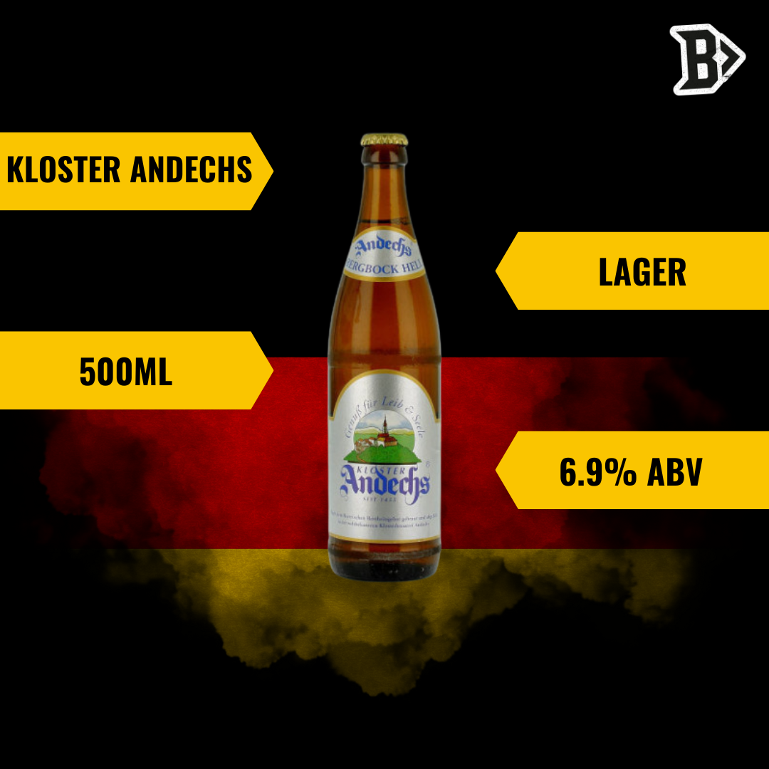 Andechs Bergbock Hell German Helles Lager 500ml Bottles - 6.9% ABV (12 Pack)