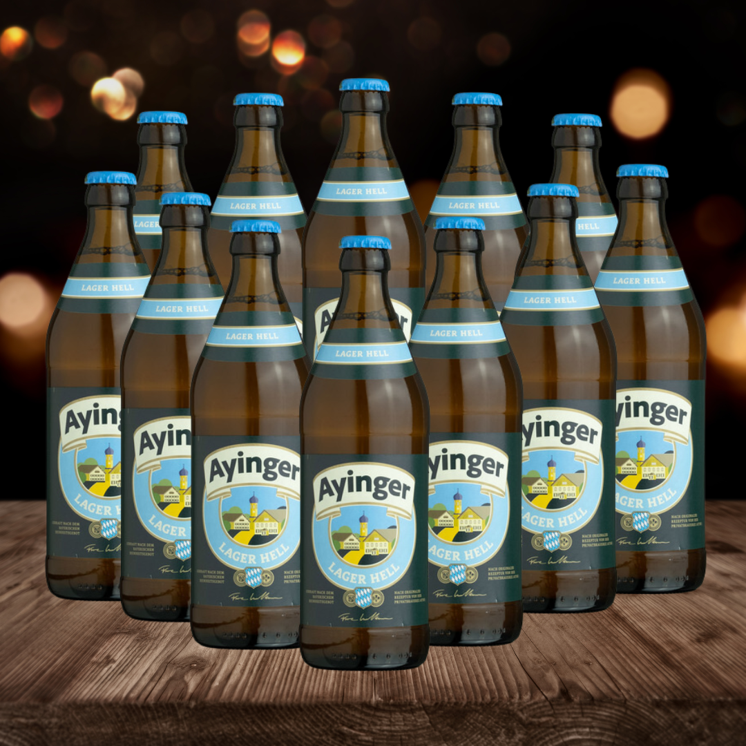 Ayinger Lager Hell 330ml Bottles - 4.9% ABV (12 Pack) - BEERHUNTER