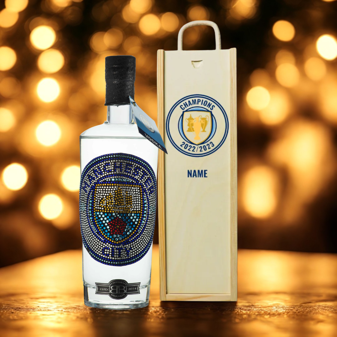 Manchester City Vodka in Personalised 'Champions' Presentation Box (70cl)
