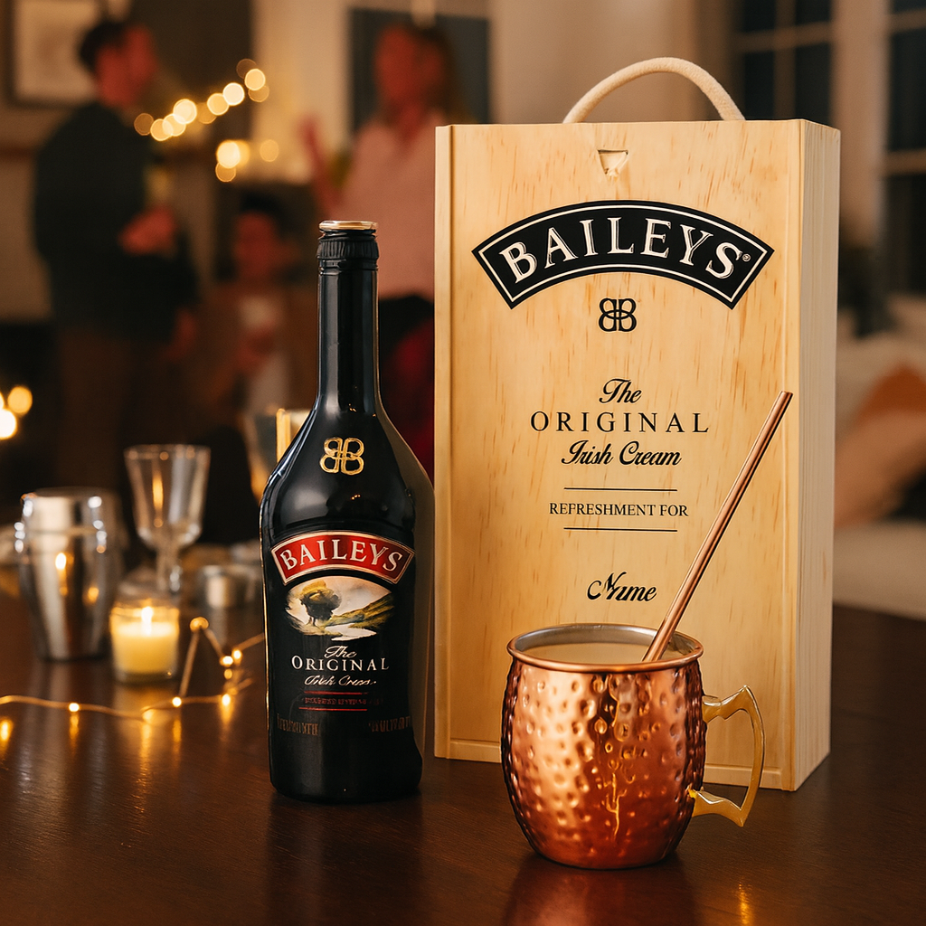 Personalised Baileys Original Irish Cream Liqueur Gift Set with Copper Mug - 70cl