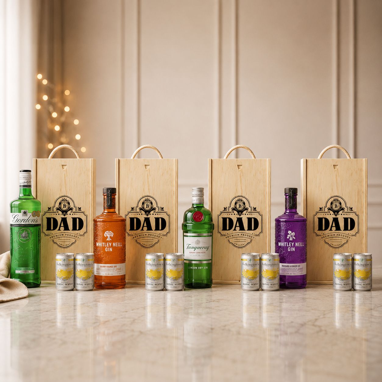 Best Dad Gin Gift Set with Folkington’s Tonic Water  – 70cl