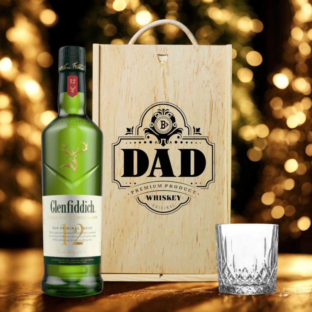 Best Dad Glenfiddich 12 Year Old Scotch Whisky Gift Set with Glass - 70cl (40% ABV)