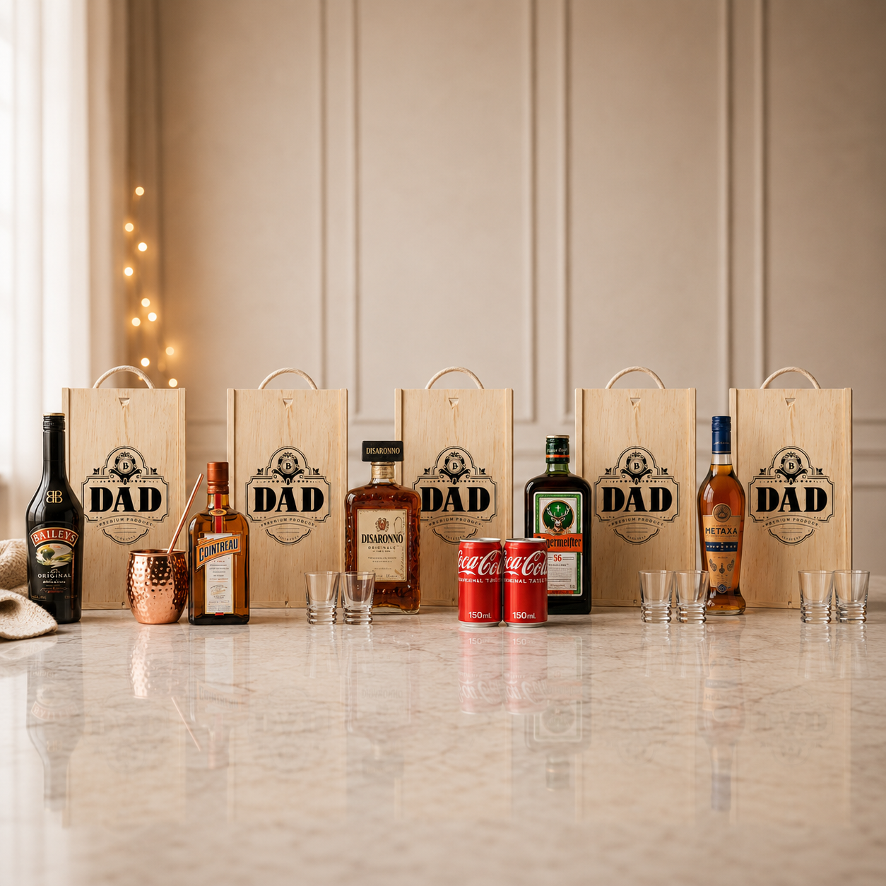 Best Dad Aperitif & Liqueur Gift Set – Premium Spirits Selection with Glasses