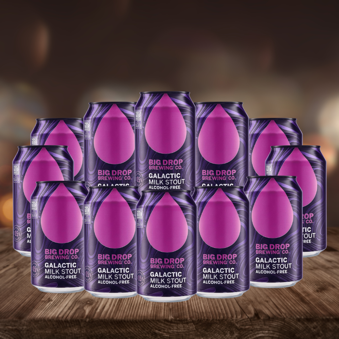 Big Drop Galactic Stout Non - Alcoholic 330ml Cans - 0.5% ABV (12 Pack)