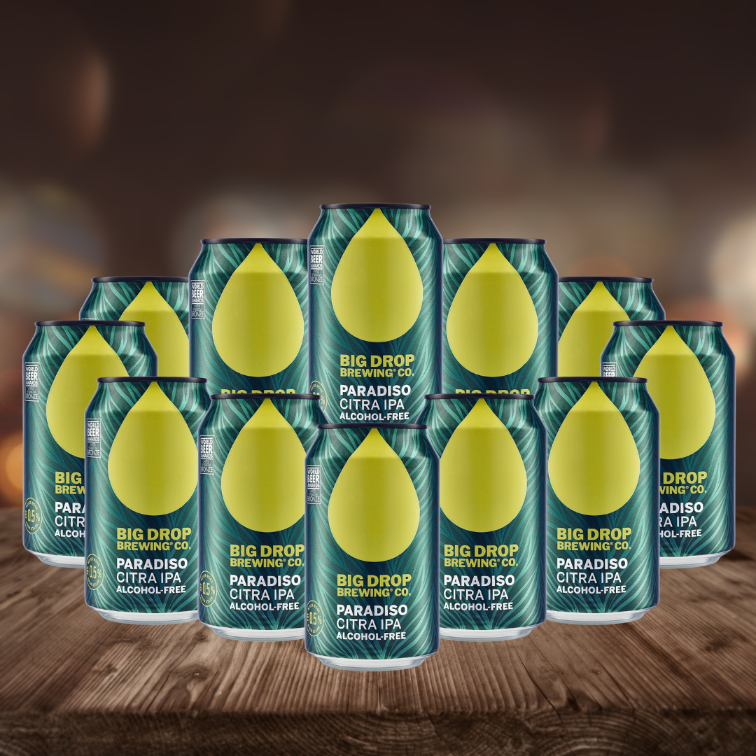 Big Drop Paradiso Vegan Non - Alcoholic 330ml Cans - 0.5% ABV (12 Pack)