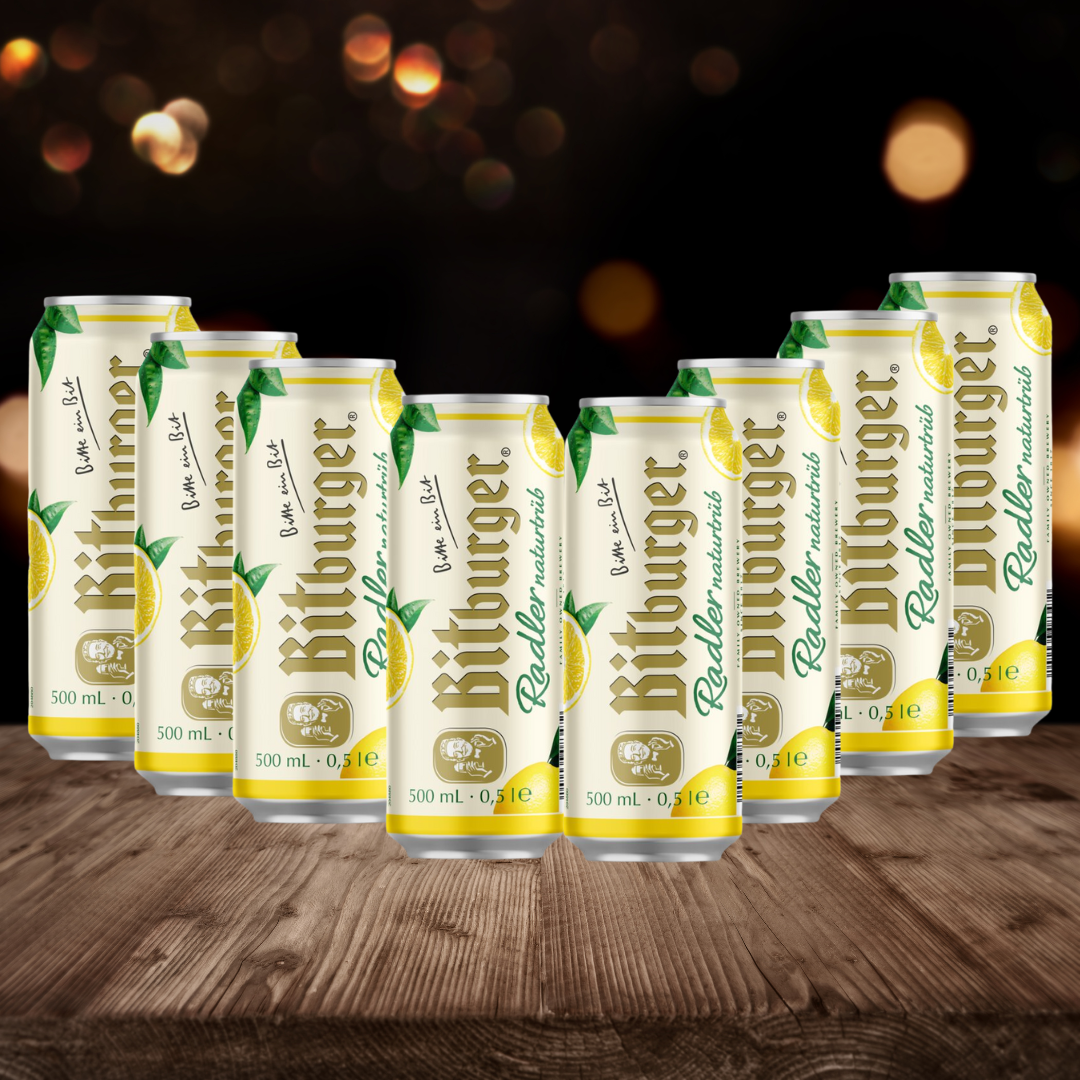 Bitburger Low Alcohol German Radler 500ml Cans (multipack) - 1.9% ABV